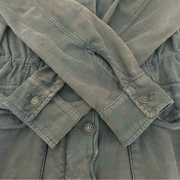 FREE PEOPLE Women’s Not Your Brothers Military Jacket Slate Gray Size S Relaxed - Picture 7 of 8